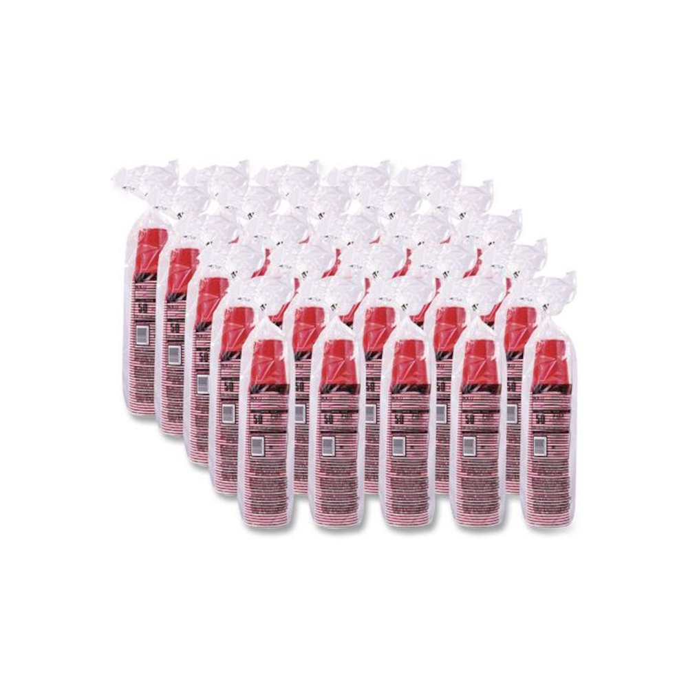 SOLO Party Plastic Cold Drink Cups, 16 oz, Red, 24/Pack, 25 Packs/Carton. Picture 2