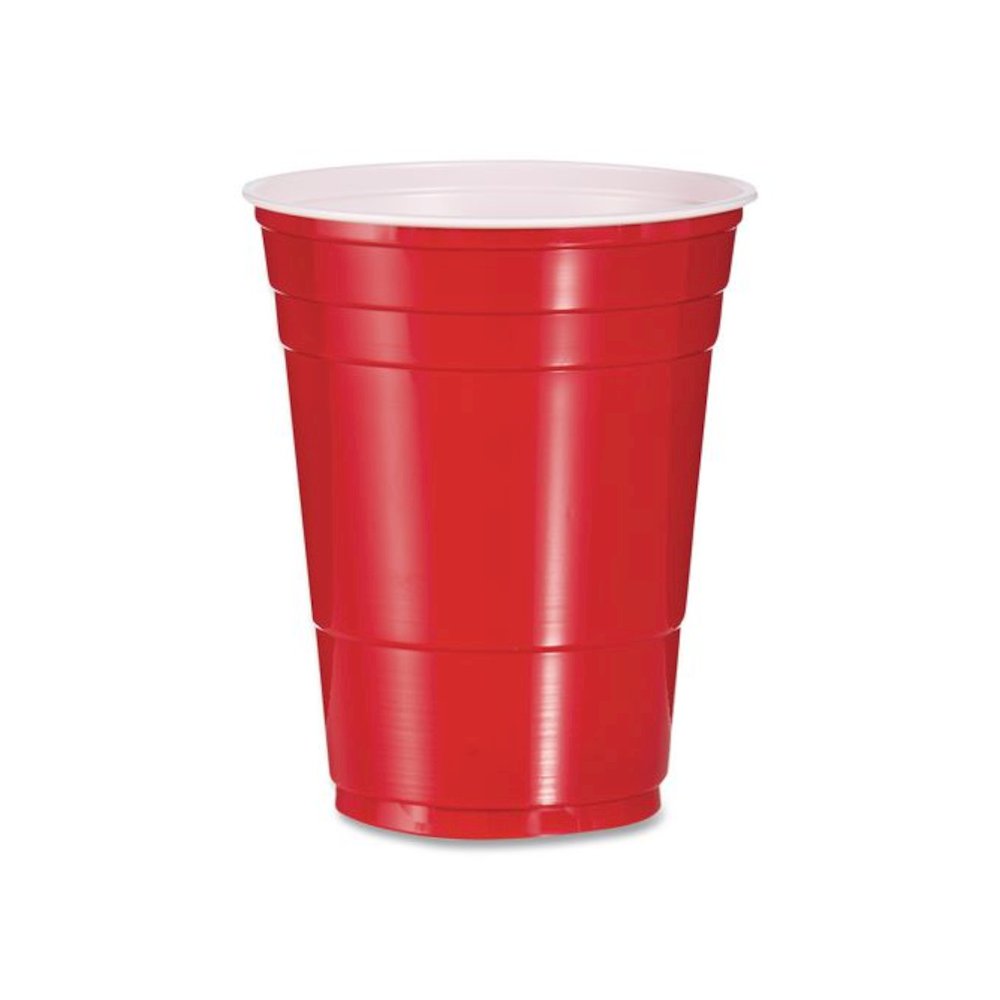 SOLO Party Plastic Cold Drink Cups, 16 oz, Red, 24/Pack, 25 Packs/Carton. Picture 3