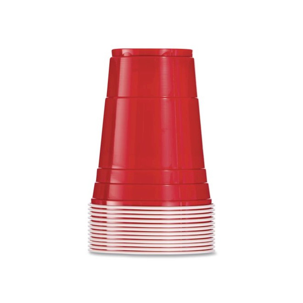 SOLO Party Plastic Cold Drink Cups, 16 oz, Red, 24/Pack, 25 Packs/Carton. Picture 4