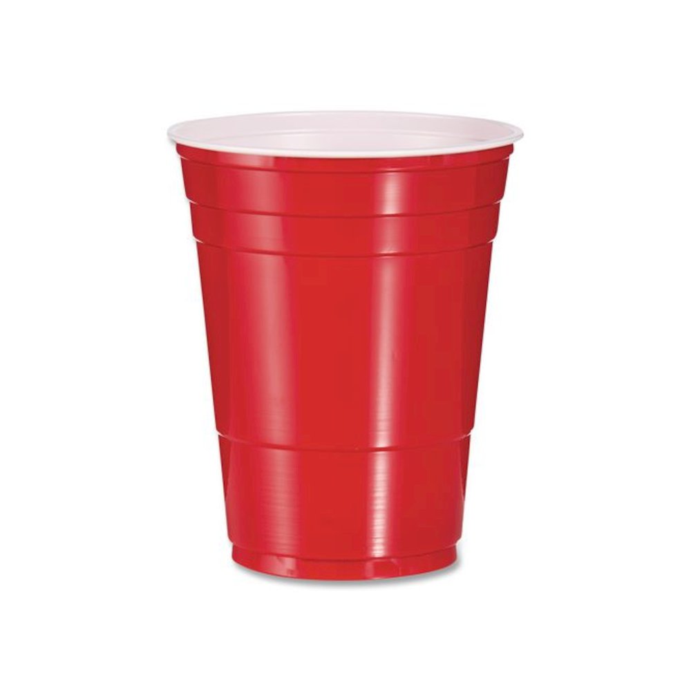 SOLO Party Plastic Cold Drink Cups, 16 oz, Red, 50/Pack. Picture 3
