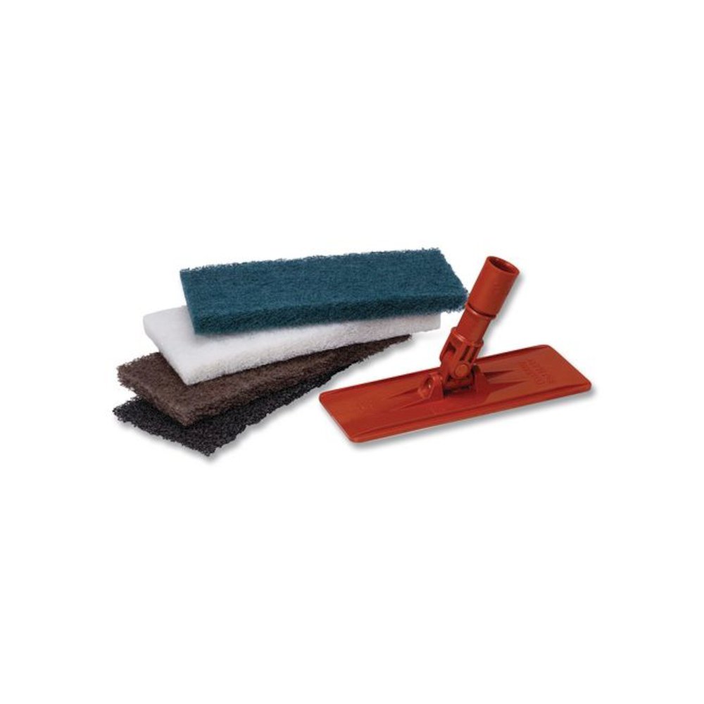 Heavy-Duty Utility Pad, 4.62 x 10, Brown, 10/Carton. Picture 4