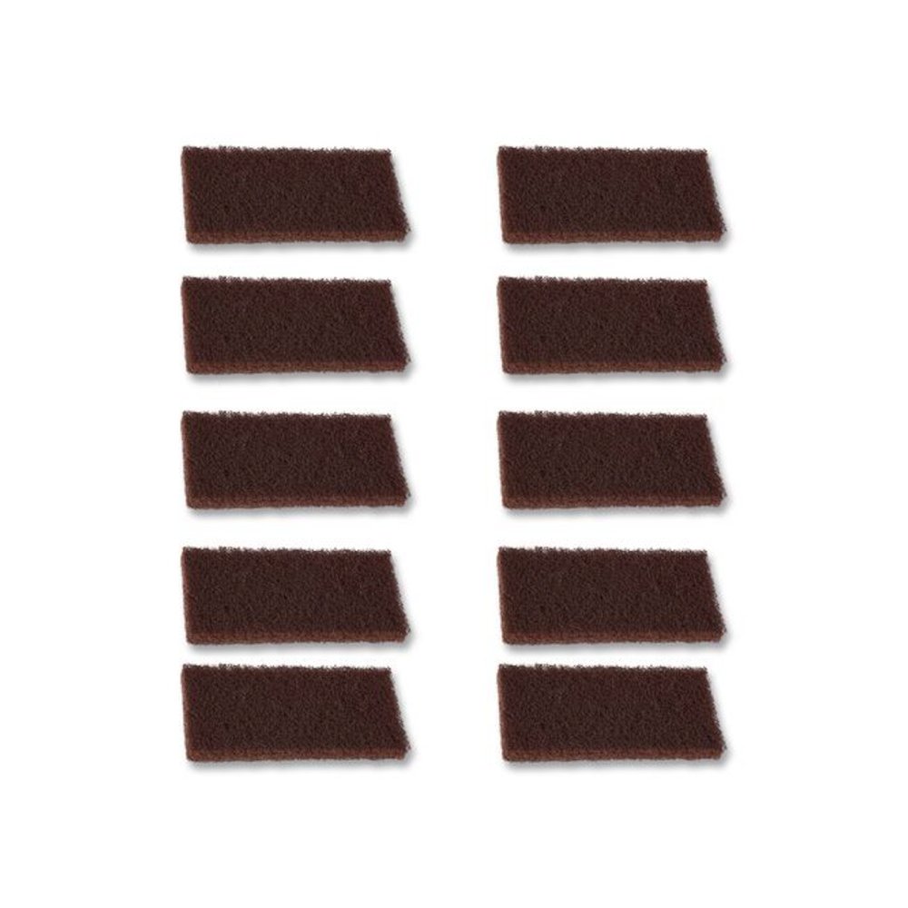 Heavy-Duty Utility Pad, 4.62 x 10, Brown, 10/Carton. Picture 1