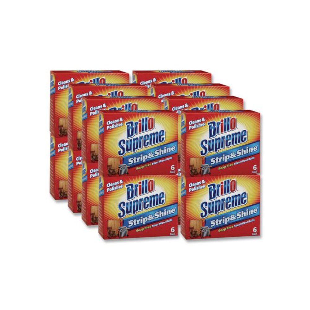 Strip and Shine Steel Wool Balls, 2.5 x 2, Gray, 6 Balls/Box, 24 Boxes/Carton. Picture 1