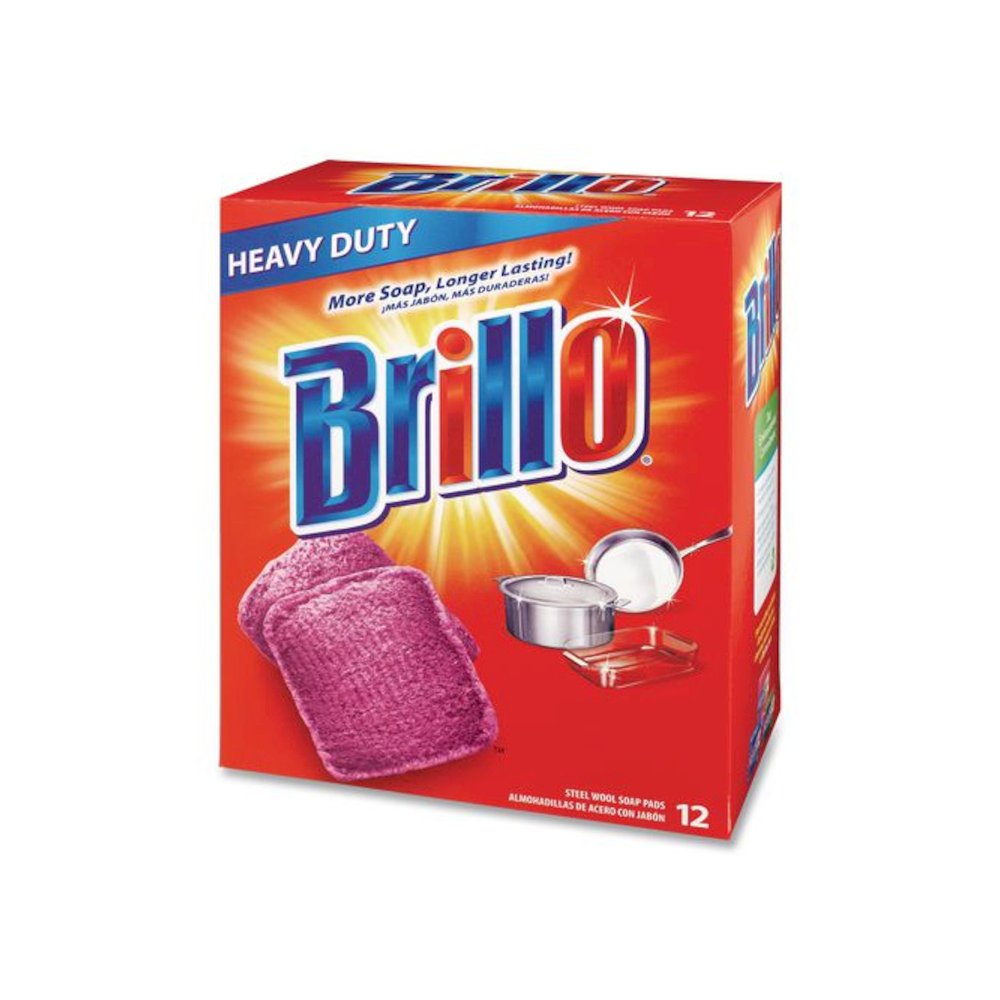 Steel Wool Soap Pads, 3 x 3, Gray/Pink, 12 Pads/Box, 12 Boxes/Carton. Picture 4
