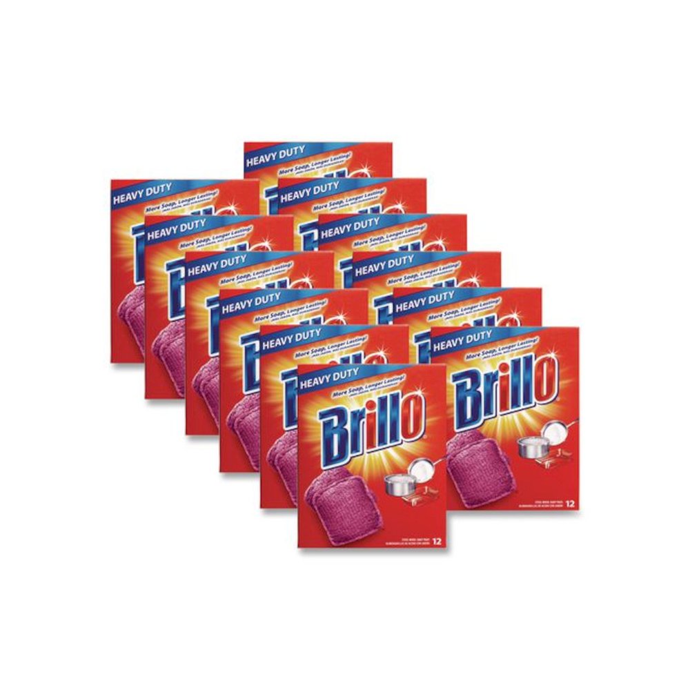 Steel Wool Soap Pads, 3 x 3, Gray/Pink, 12 Pads/Box, 12 Boxes/Carton. Picture 1