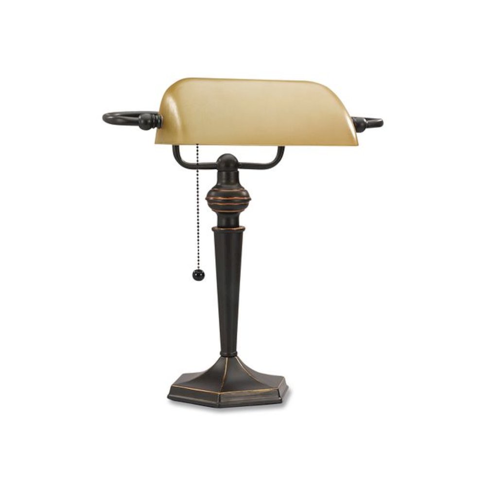 Traditional Banker's Lamp, 10w x 13.38d x 16h, Antique Bronze. Picture 2