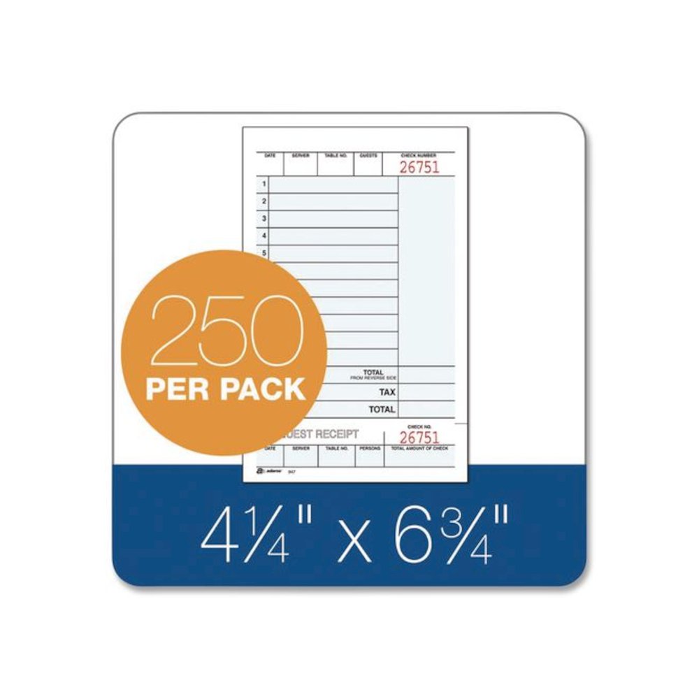 Multi-Part Guest Check Unit Sets, Two-Part Carbonless, 4.25 x 6.75, 250 Forms Total. Picture 3