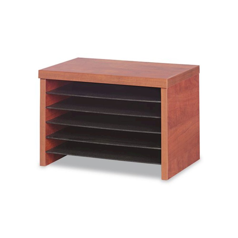 Alera Valencia Series Under-Counter File Organizer, 6 Sections, 15.75" x 9.88" x 10.88", Medium Cherry. Picture 2
