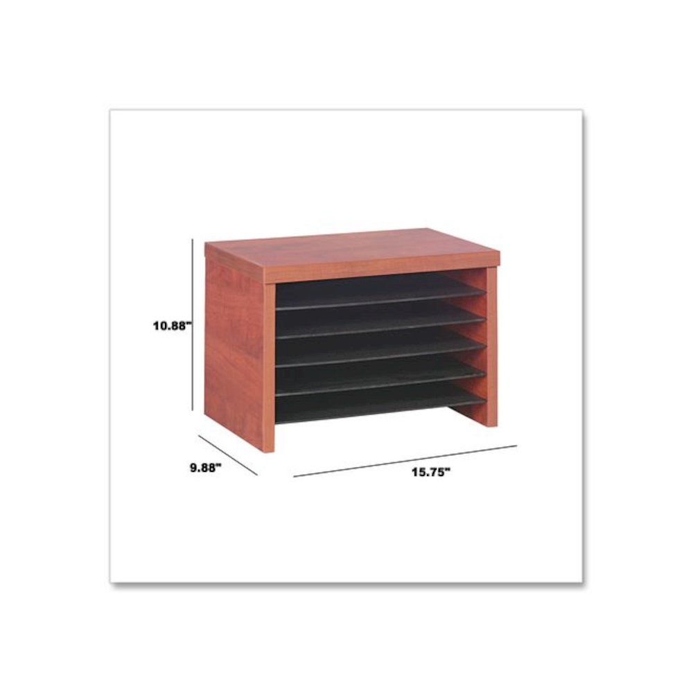 Alera Valencia Series Under-Counter File Organizer, 6 Sections, 15.75" x 9.88" x 10.88", Medium Cherry. Picture 3
