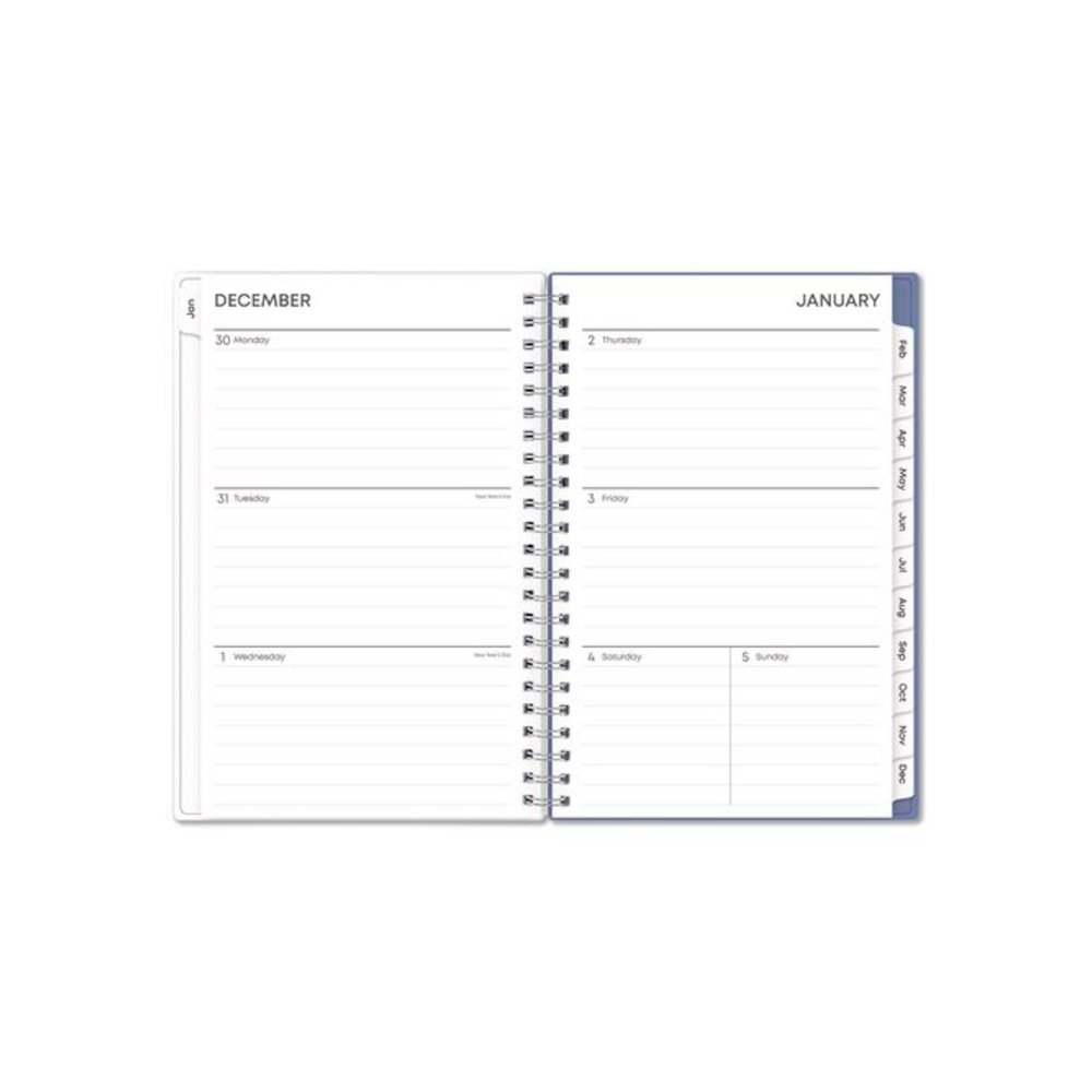 Lindley Weekly/Monthly Planner, Lindley Floral Artwork, 8 x 5, White/Blue/Green Cover, 12-Month (Jan to Dec): 2026. Picture 3