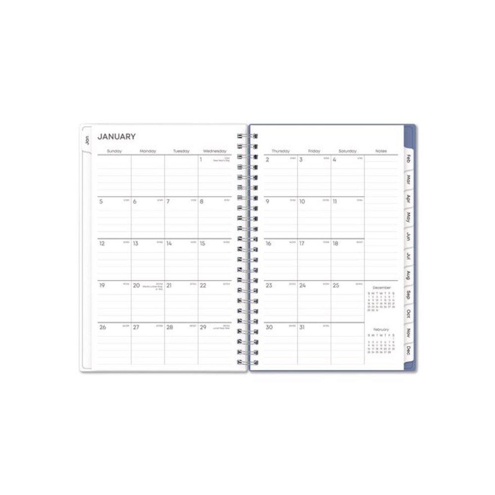 Lindley Weekly/Monthly Planner, Lindley Floral Artwork, 8 x 5, White/Blue/Green Cover, 12-Month (Jan to Dec): 2026. Picture 4
