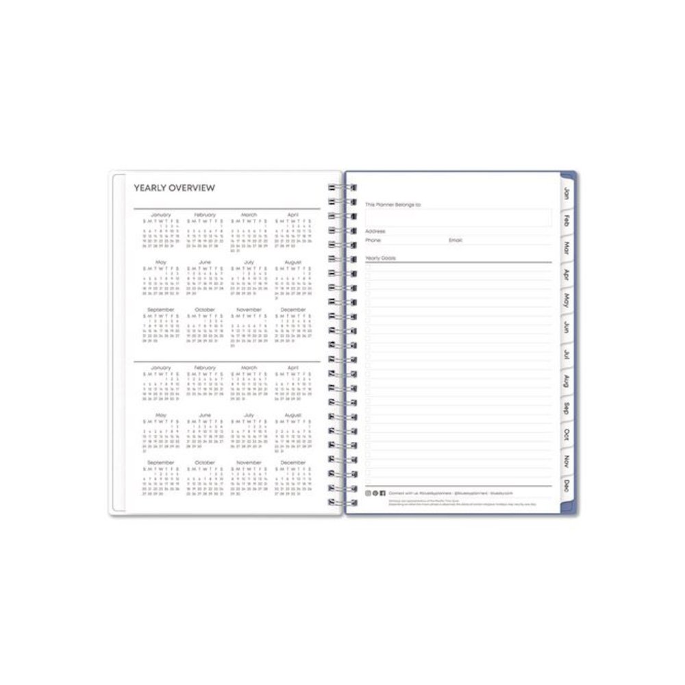 Lindley Weekly/Monthly Planner, Lindley Floral Artwork, 8 x 5, White/Blue/Green Cover, 12-Month (Jan to Dec): 2026. Picture 5