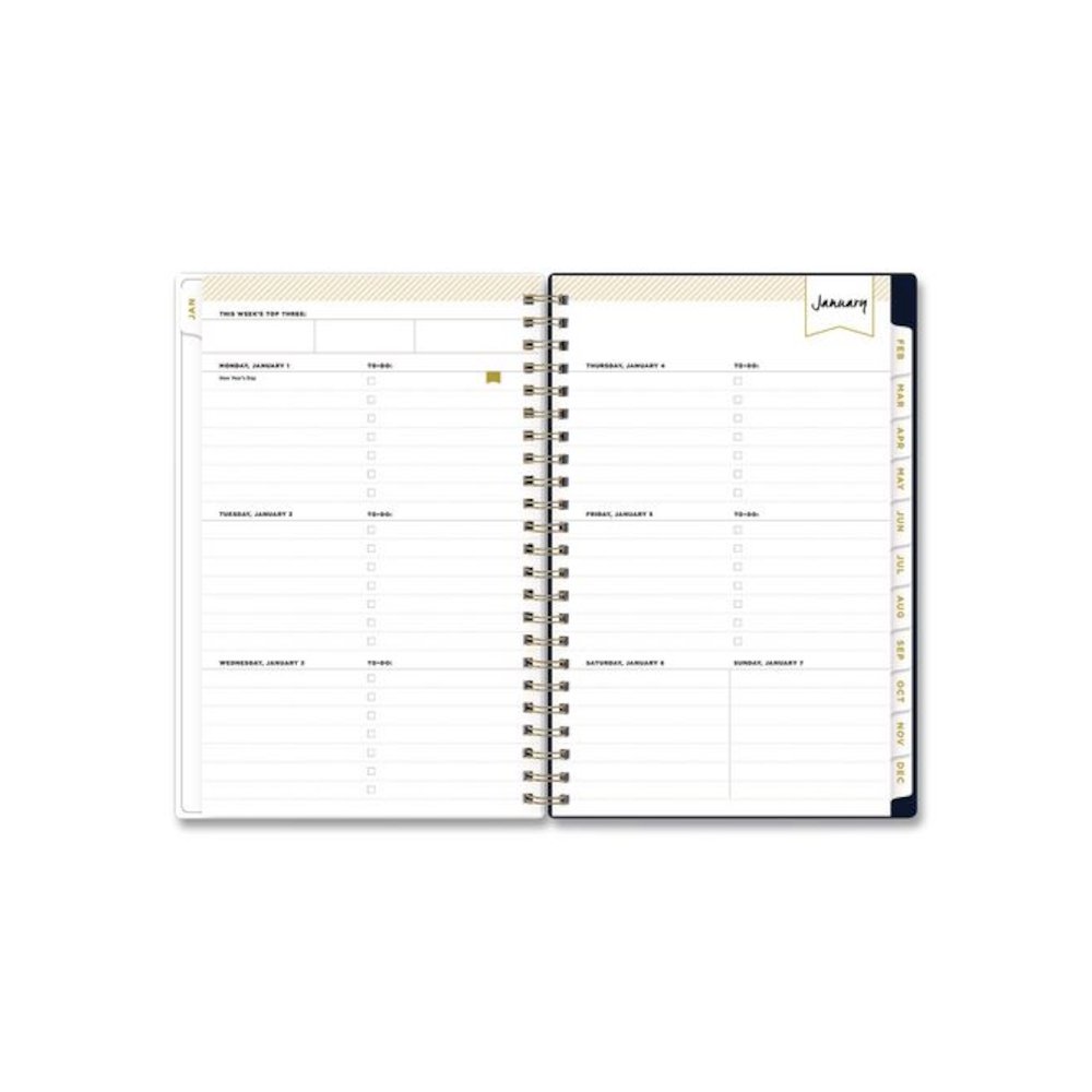 Day Designer Peyton Create-Your-Own Cover Weekly/Monthly Planner, Floral Artwork, 8 x 5, Navy Cover, 12-Month (Jan-Dec): 2026. Picture 3