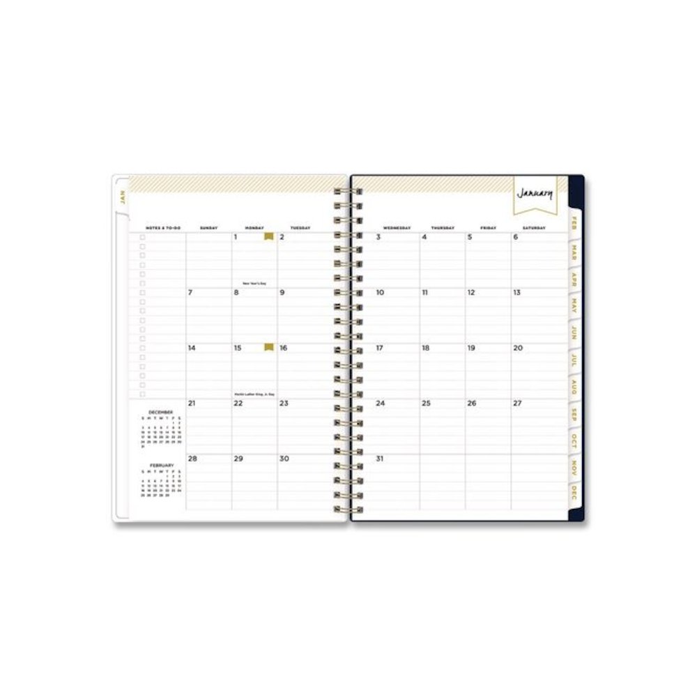 Day Designer Peyton Create-Your-Own Cover Weekly/Monthly Planner, Floral Artwork, 8 x 5, Navy Cover, 12-Month (Jan-Dec): 2026. Picture 4
