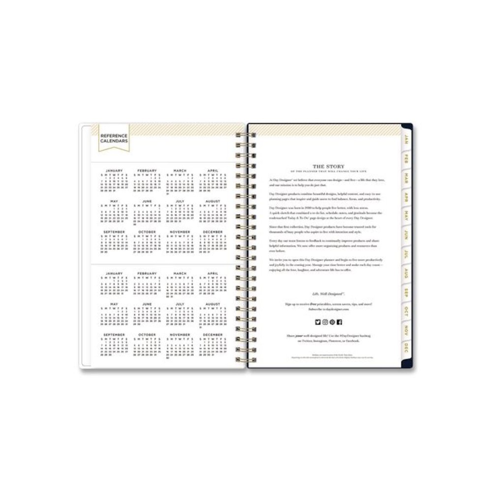 Day Designer Peyton Create-Your-Own Cover Weekly/Monthly Planner, Floral Artwork, 8 x 5, Navy Cover, 12-Month (Jan-Dec): 2026. Picture 5