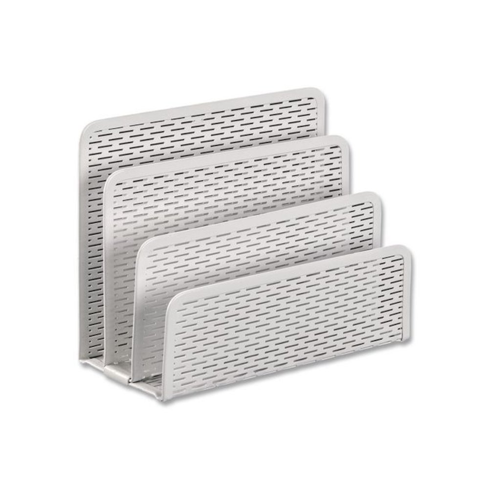 Urban Collection Punched Metal Letter Sorter, 3 Sections, DL to A6 Size Files, 6.5" x 3.25" x 5.5", White. Picture 3