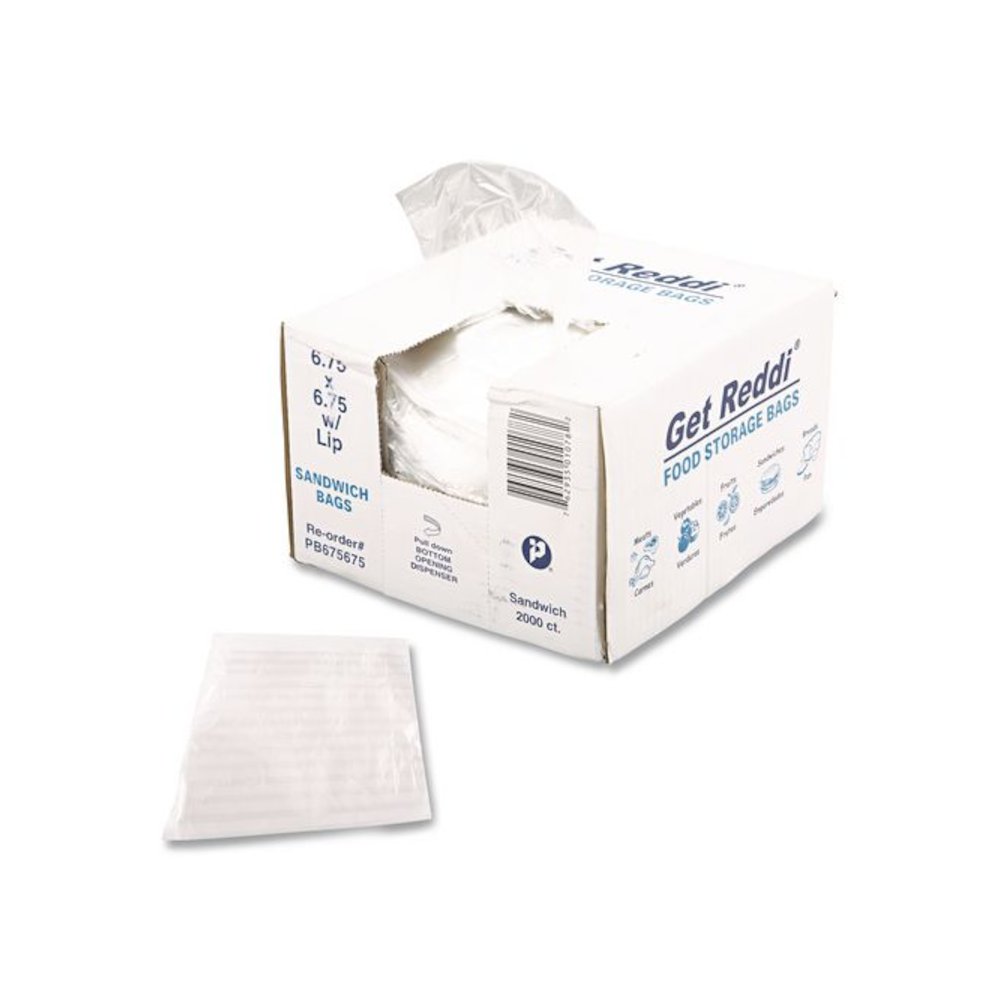 Food Bags, 6.75" x 6.75", Clear, 2,000/Carton. Picture 1