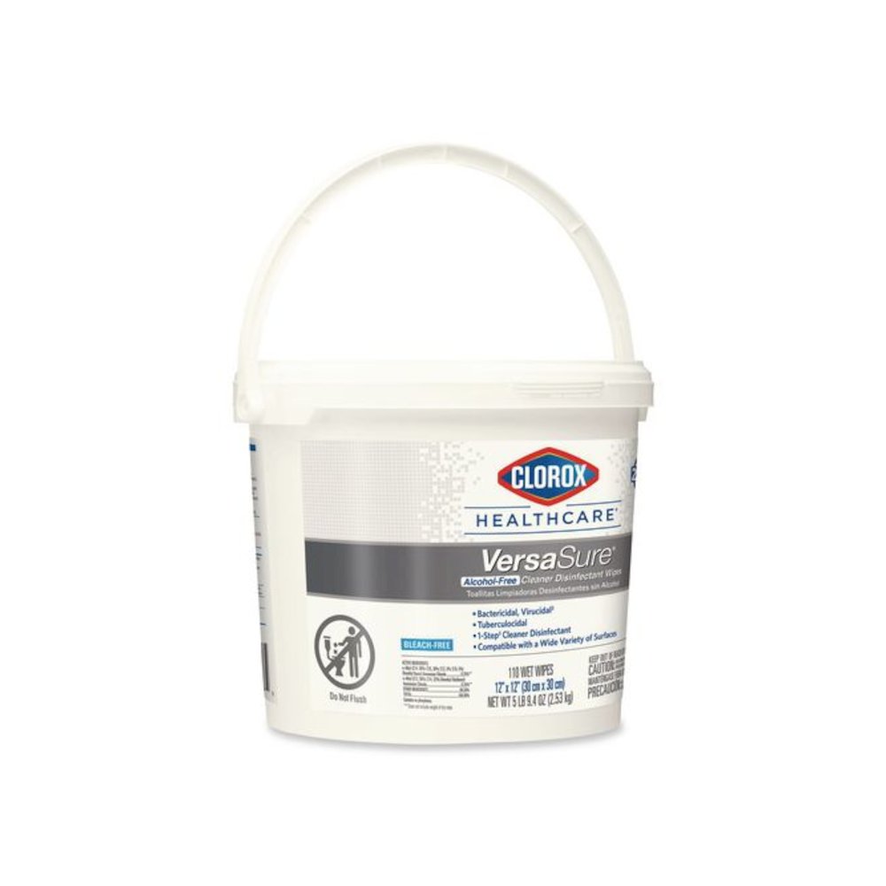 VersaSure Cleaner Disinfectant Wipes, 1-Ply, 12 x 12, Fragranced, White, 110/Bucket, 2 Buckets/Carton. Picture 2