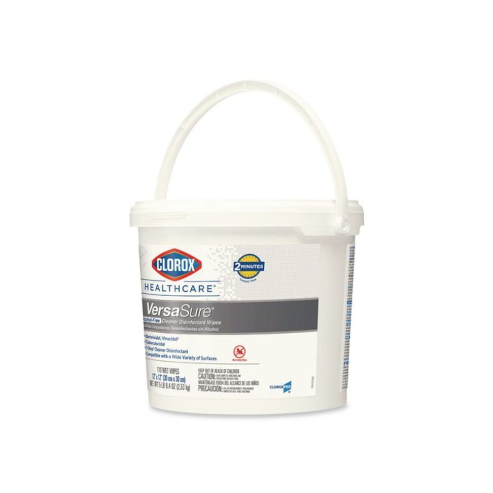 VersaSure Cleaner Disinfectant Wipes, 1-Ply, 12 x 12, Fragranced, White, 110/Bucket, 2 Buckets/Carton. Picture 3