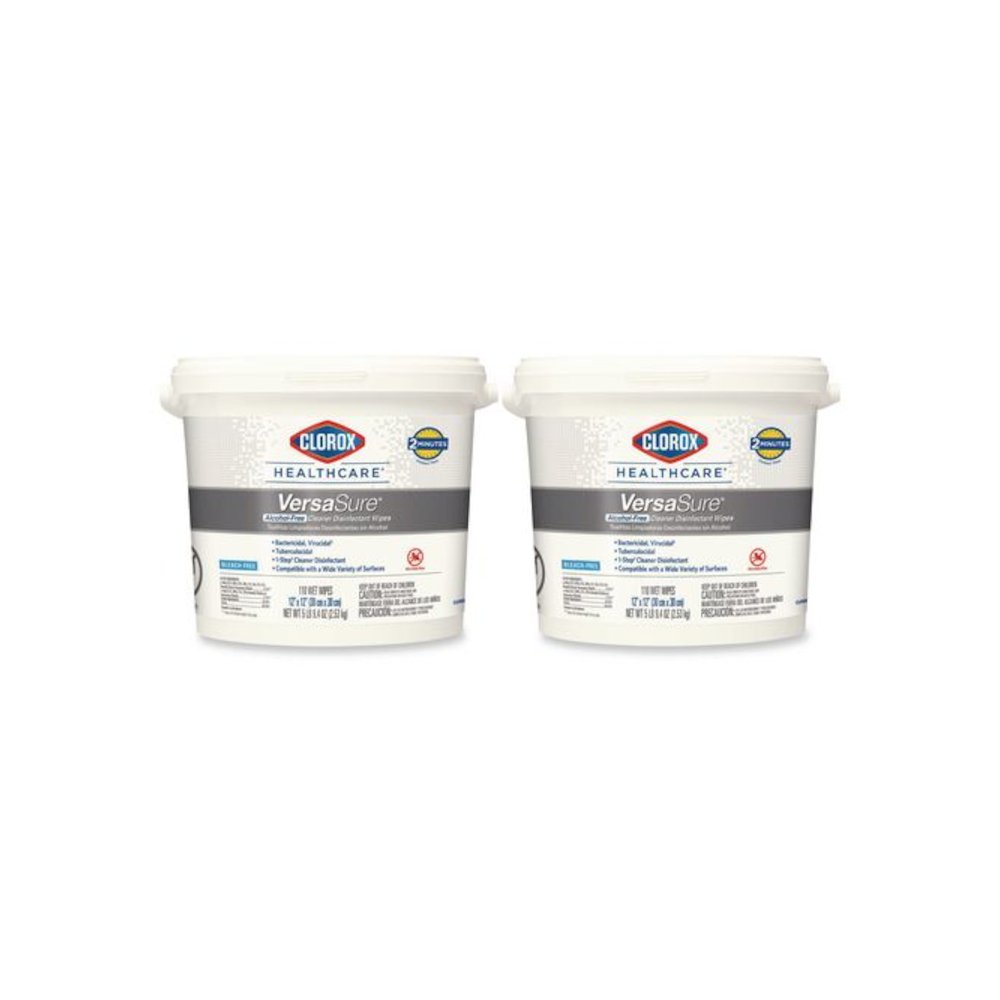 VersaSure Cleaner Disinfectant Wipes, 1-Ply, 12 x 12, Fragranced, White, 110/Bucket, 2 Buckets/Carton. Picture 1