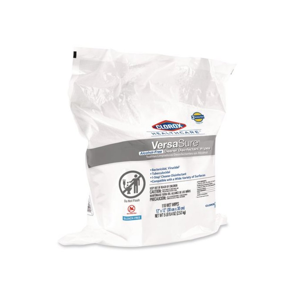 VersaSure Cleaner Disinfectant Wipes, Refill, 1-Ply, 12 x 10, Fragranced, White, 110/Pouch, 2 Pouches/Carton. Picture 2