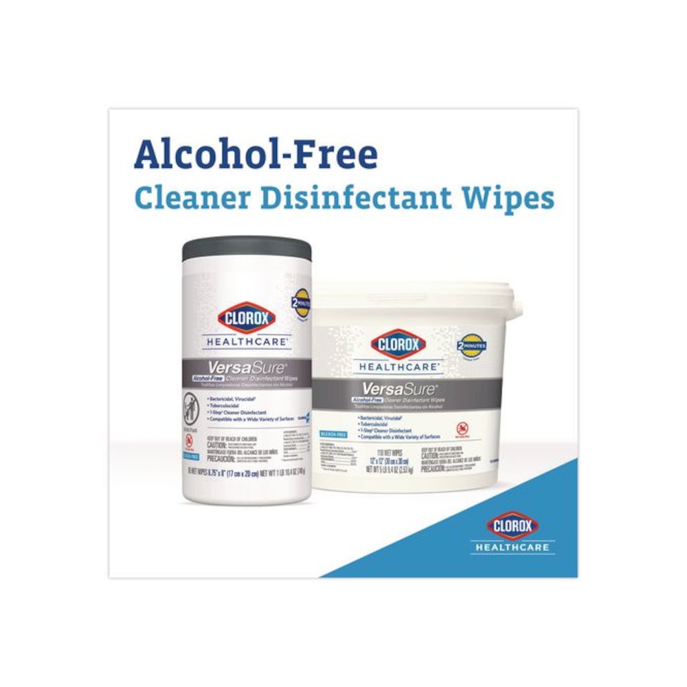 VersaSure Cleaner Disinfectant Wipes, Refill, 1-Ply, 12 x 10, Fragranced, White, 110/Pouch, 2 Pouches/Carton. Picture 5