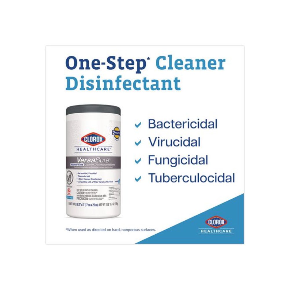 VersaSure Cleaner Disinfectant Wipes, Refill, 1-Ply, 12 x 10, Fragranced, White, 110/Pouch, 2 Pouches/Carton. Picture 6