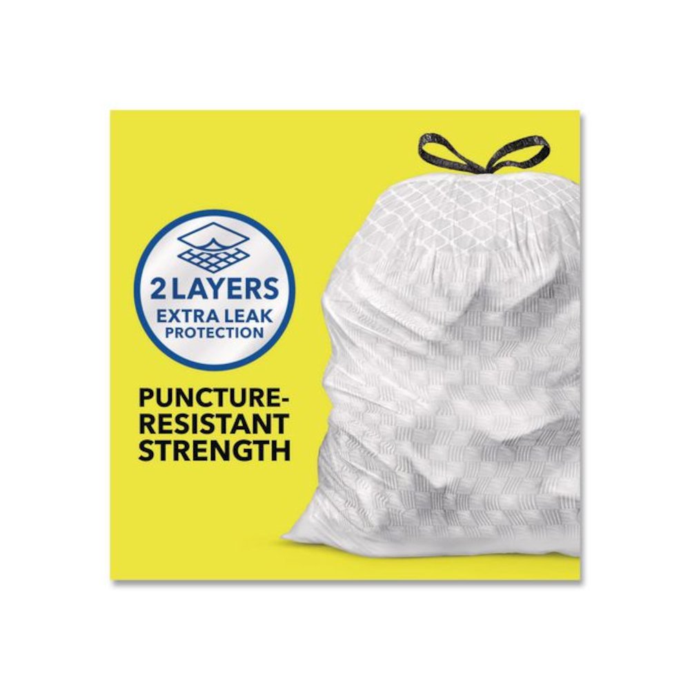 ForceFlex Kitchen Drawstring Trash Bags, 13 gal, Gain Fresh Clean Scent, 24 x 27.38, White, 40 Bags/Box, 6 Boxes/Carton. Picture 5