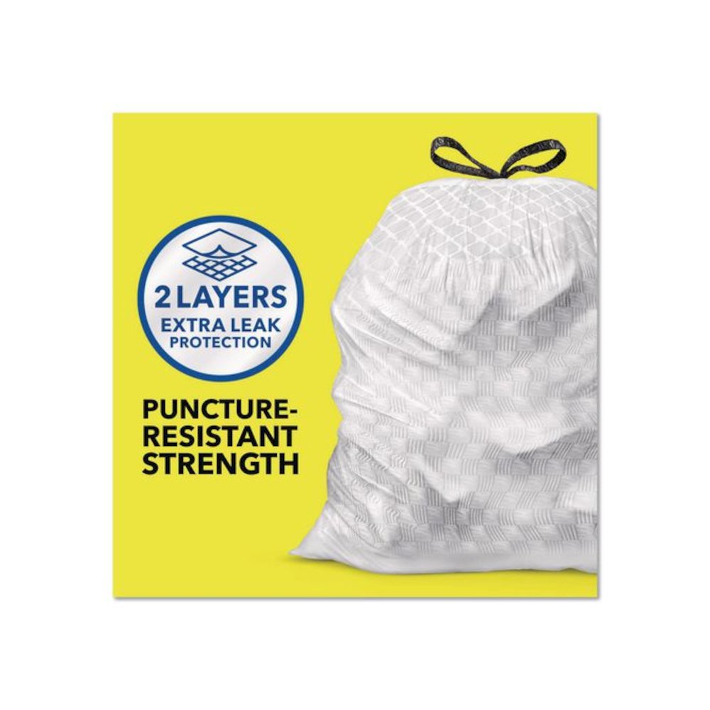 ForceFlex Tall Kitchen Drawstring Trash Bags, Drawstring, 13 gal, Fresh Clean Scent, 10.19 x 9.81, Gray, 110/Roll, 3/Carton. Picture 4