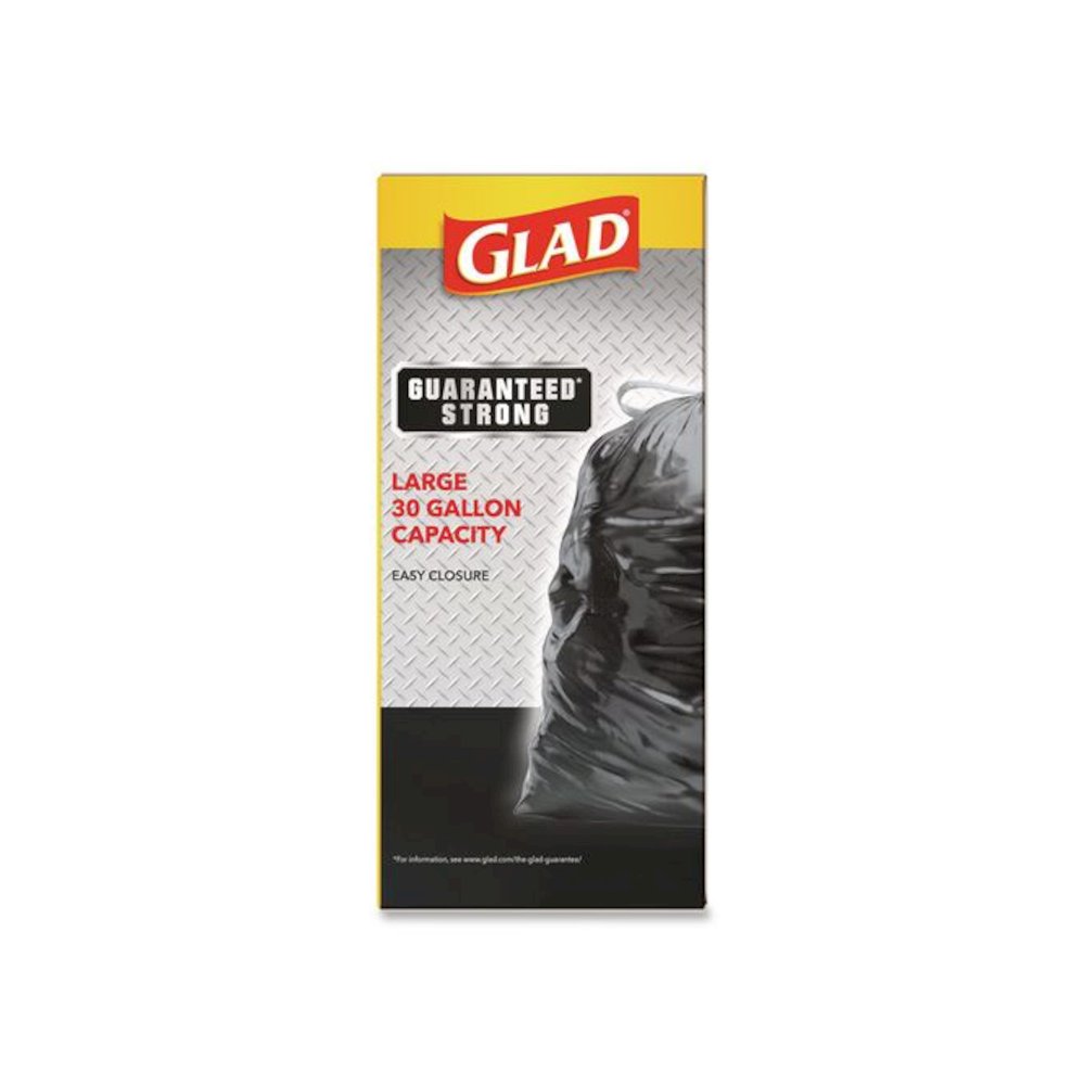 Guaranteed Strong Large Drawstring Trash Bags, Three-Ply, 30 gal, 1.05 mil, 30 x 33, Black, 28 Bags/Box, 6 Boxes/Carton. Picture 4