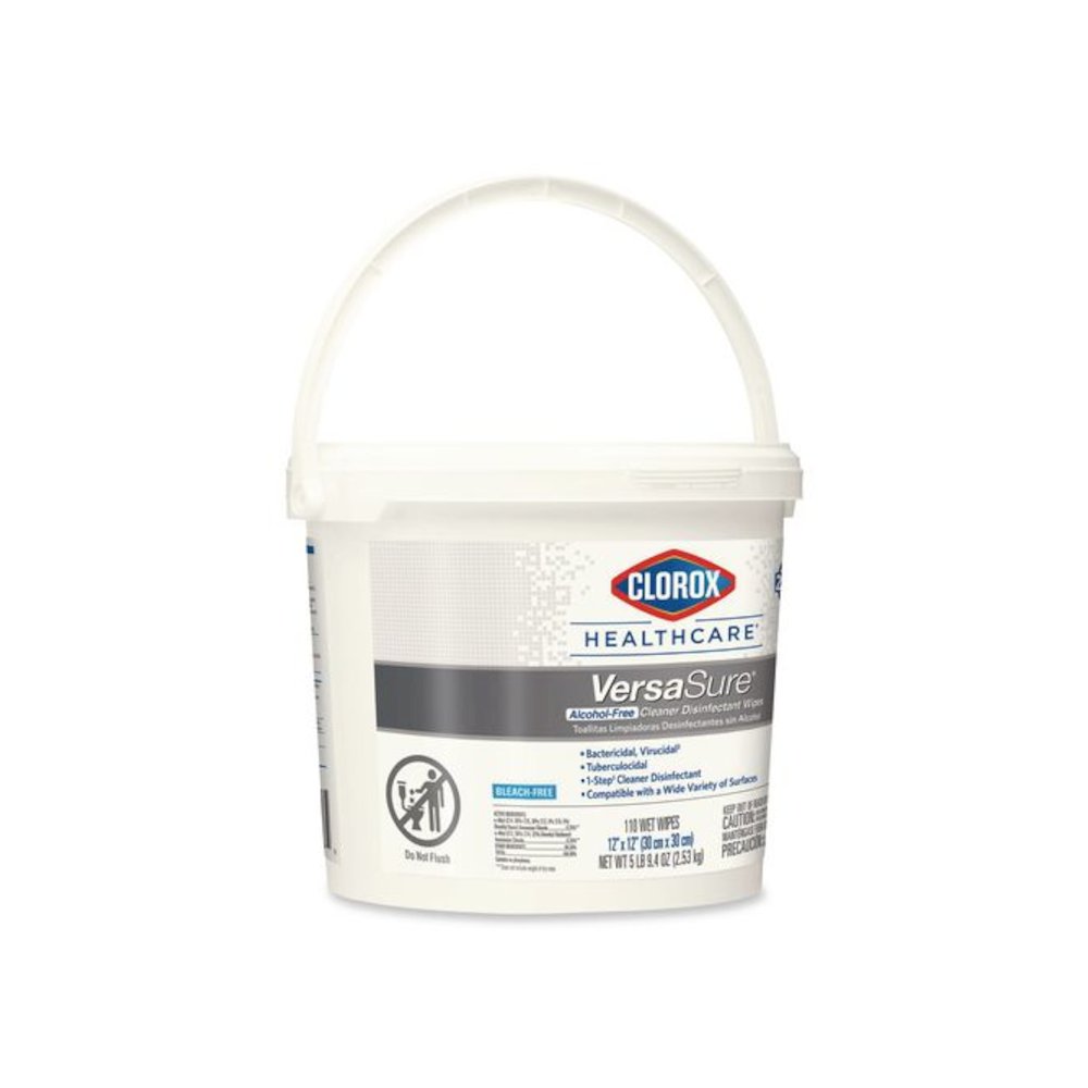 VersaSure Cleaner Disinfectant Wipes, 1-Ply, 12 x 12, Fragranced, White, 110/Bucket. Picture 2