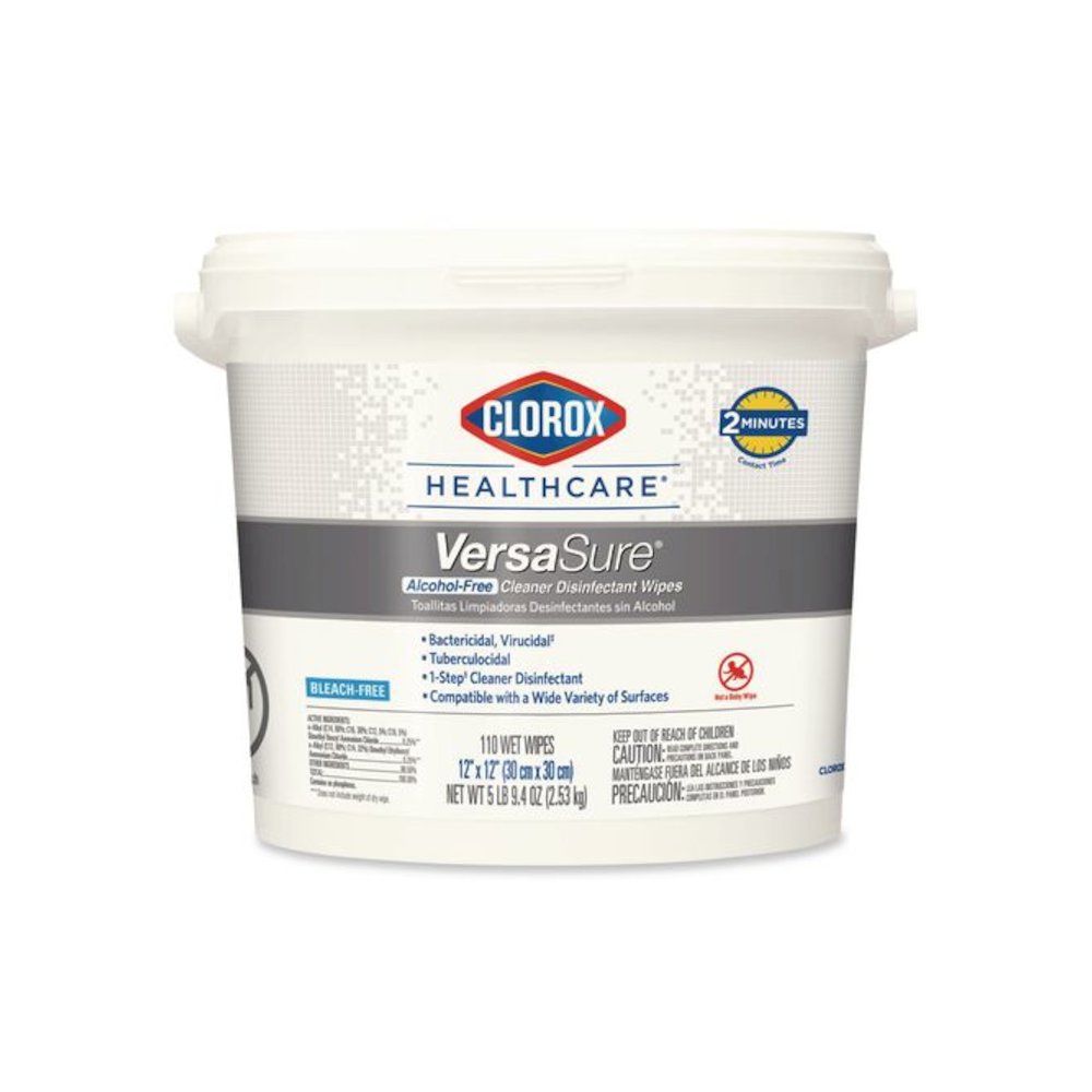 VersaSure Cleaner Disinfectant Wipes, 1-Ply, 12 x 12, Fragranced, White, 110/Bucket. Picture 1