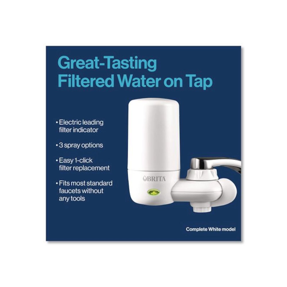 Water Faucet Mount Filtration System with 1 Elite Advanced Replacement Filter, White, 4/Carton. Picture 5