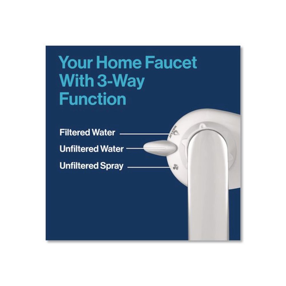 Water Faucet Mount Filtration System with 1 Elite Advanced Replacement Filter, White, 4/Carton. Picture 8