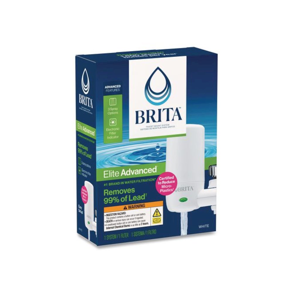 Water Faucet Mount Filtration System with 1 Elite Advanced Replacement Filter, White, 4/Carton. Picture 10