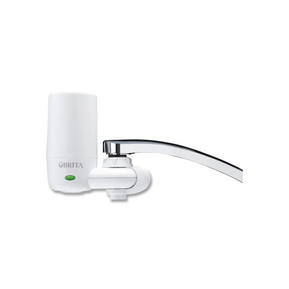 Water Faucet Mount Filtration System with 1 Elite Advanced Replacement Filter, White, 4/Carton. Picture 1