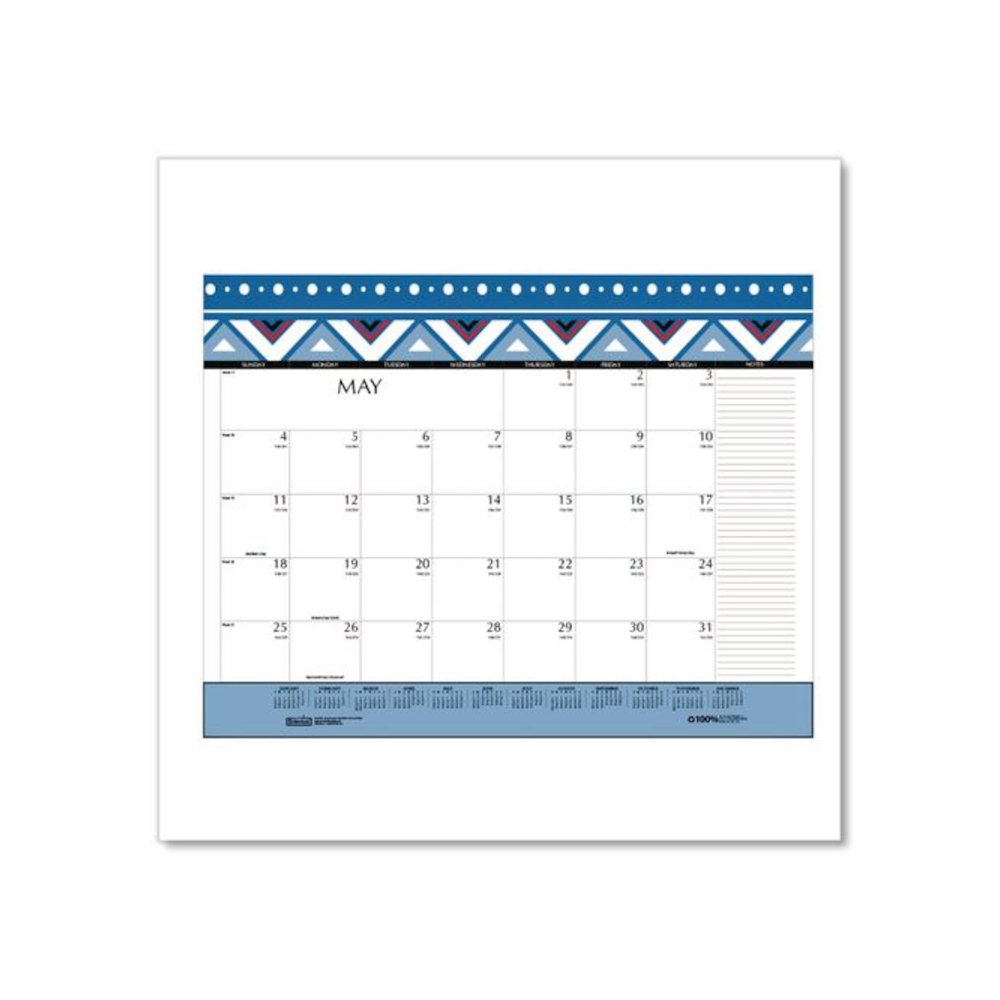 Recycled Desk Pad Calendar, Geometric Artwork, 22 x 17, White Sheets, Black Binding/Corners,12-Month (Jan to Dec): 2026. Picture 3
