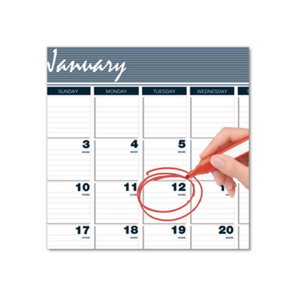 Bar Harbor Recycled Wirebound 3-Months-per-Page Wall Calendar, 15.5 x 22, White/Blue/Gray, 14-Month: Dec 2025 to Jan 2027. Picture 4