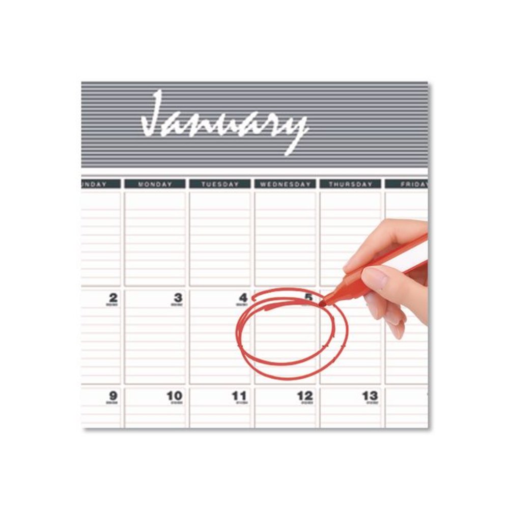 Academic Year Bar Harbor Recycled Wirebound Monthly Wall Calendar, 15.5 x 22, White/Blue Sheets, 12-Month(Aug-July):2025-2026. Picture 4