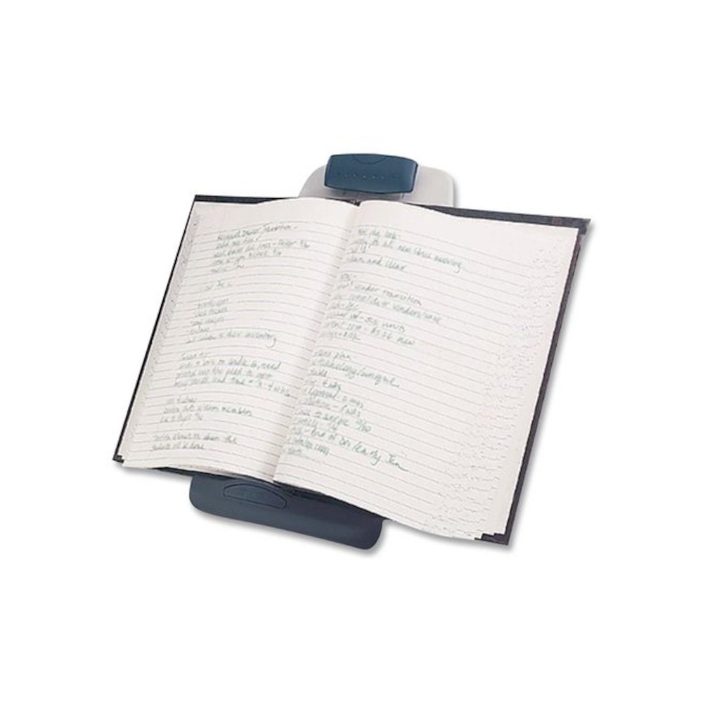 InSight Adjustable Book/Copyholder, Holds Up to 50 Legal Size Sheets, Metal, Midnight Blue/Gray. Picture 2