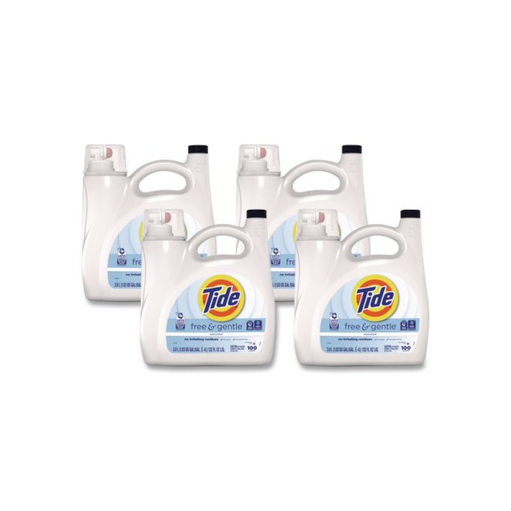Free and Gentle Liquid Laundry Detergent, HE Compatible, 100 Loads, 132 oz Bottle, 4/Carton. Picture 1