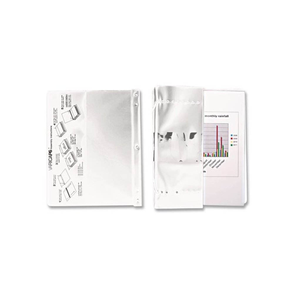 VariCap Expandable Binder, 2 Posts, 6" Capacity, 11 x 8.5, White. Picture 3