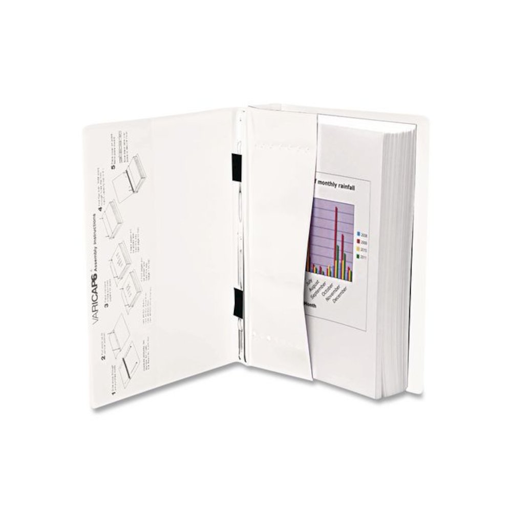 VariCap Expandable Binder, 2 Posts, 6" Capacity, 11 x 8.5, White. Picture 4