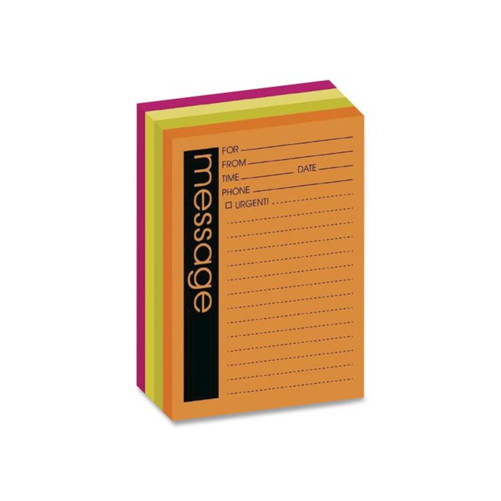 Self-Stick Message Pad, Note Ruled, 4" x 5", Energy Boost Collection Colors, 50 Sheets/Pad, 4 Pads/Pack. Picture 4