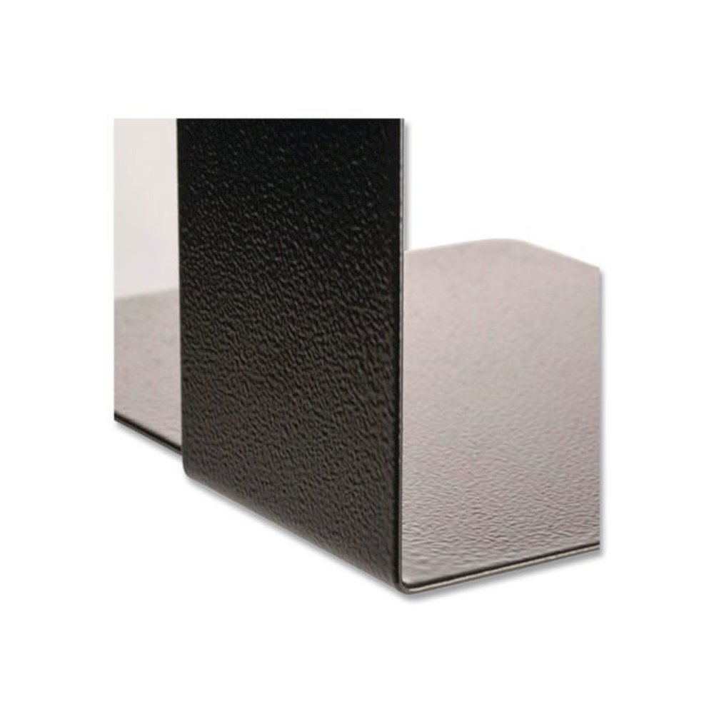 Heavy Duty Bookends, Nonskid Base, 8 x 8 x 10, Steel, Black, Pair. Picture 7