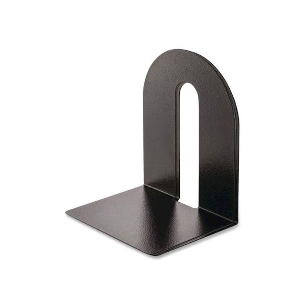Heavy Duty Bookends, Nonskid Base, 8 x 8 x 10, Steel, Black, Pair. Picture 6