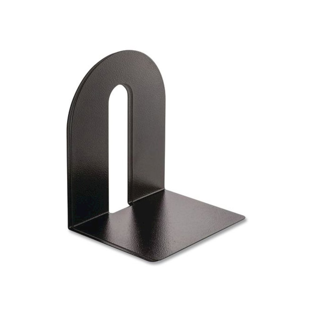 Heavy Duty Bookends, Nonskid Base, 8 x 8 x 10, Steel, Black, Pair. Picture 5