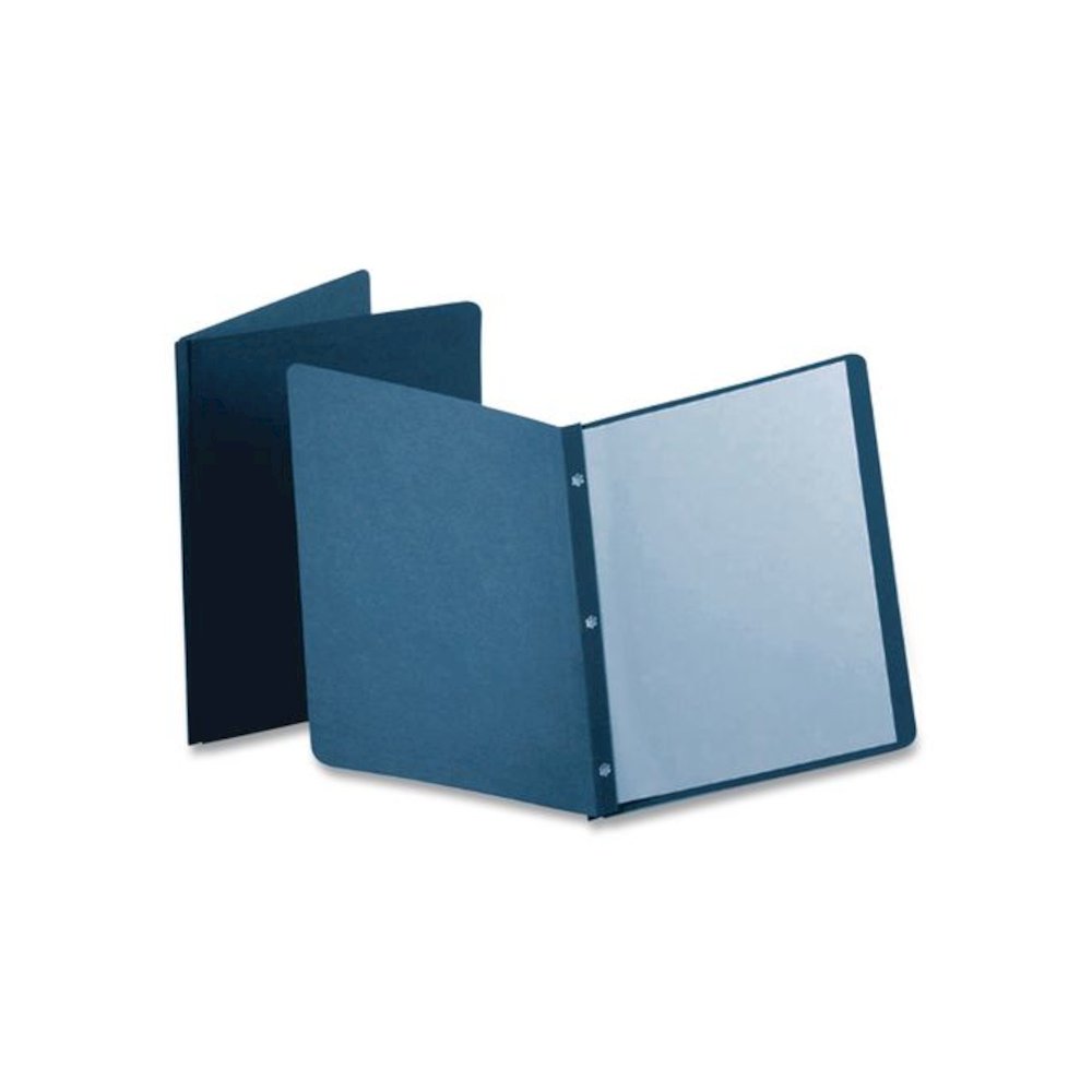 Title Panel and Border Front Report Cover, Three-Prong Fastener, 0.5" Capacity, Dark Blue/Dark Blue, 25/Box. Picture 4