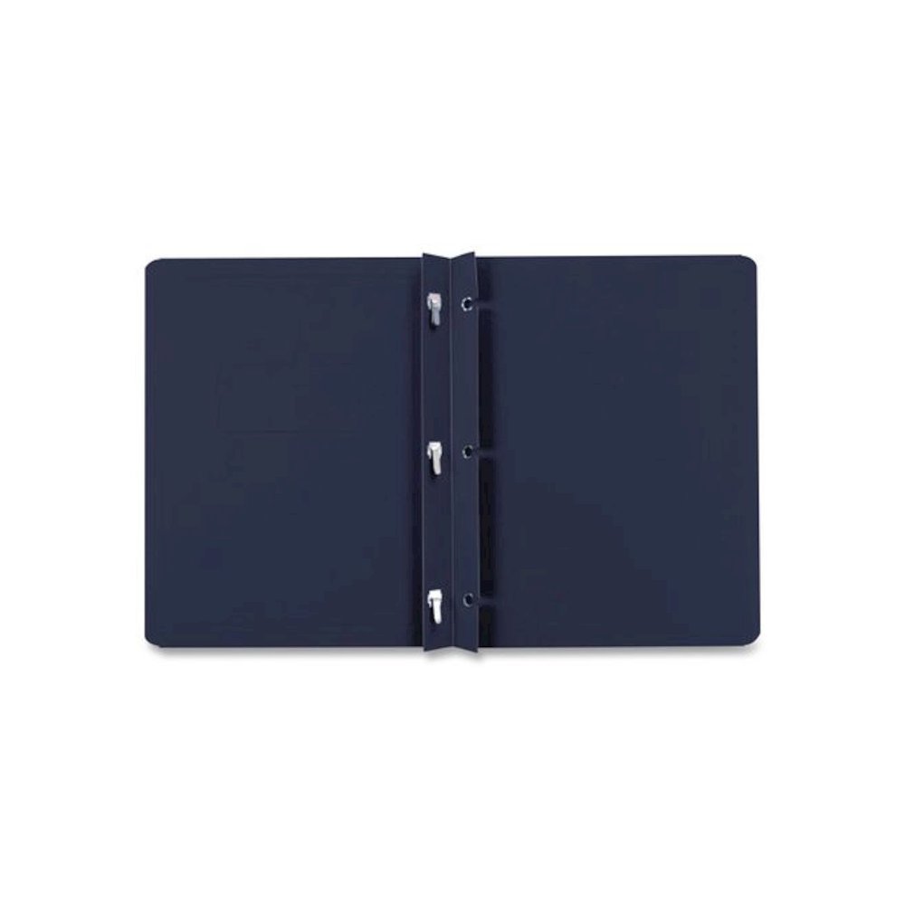 Title Panel and Border Front Report Cover, Three-Prong Fastener, 0.5" Capacity, Dark Blue/Dark Blue, 25/Box. Picture 3