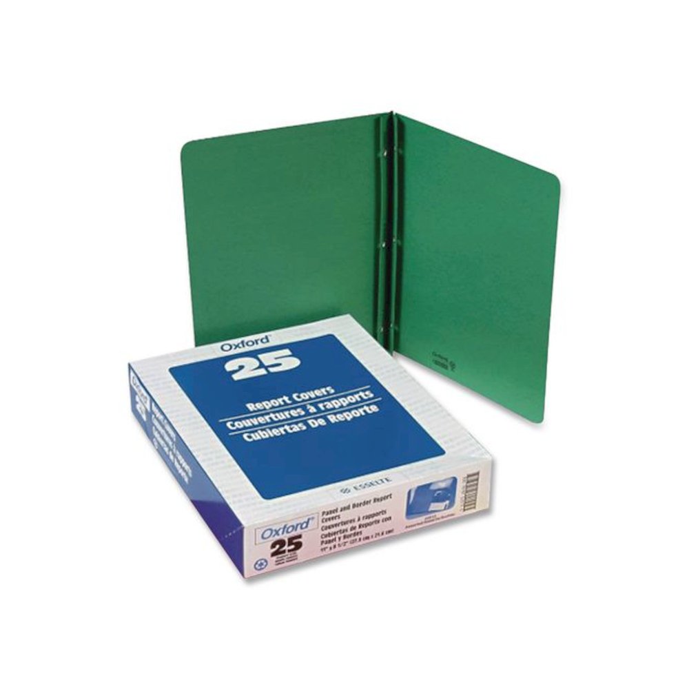 Title Panel and Border Front Report Cover, Three-Prong Fastener, 0.5" Capacity, 8.5 x 11, Assorted/Assorted, 25/Box. Picture 2